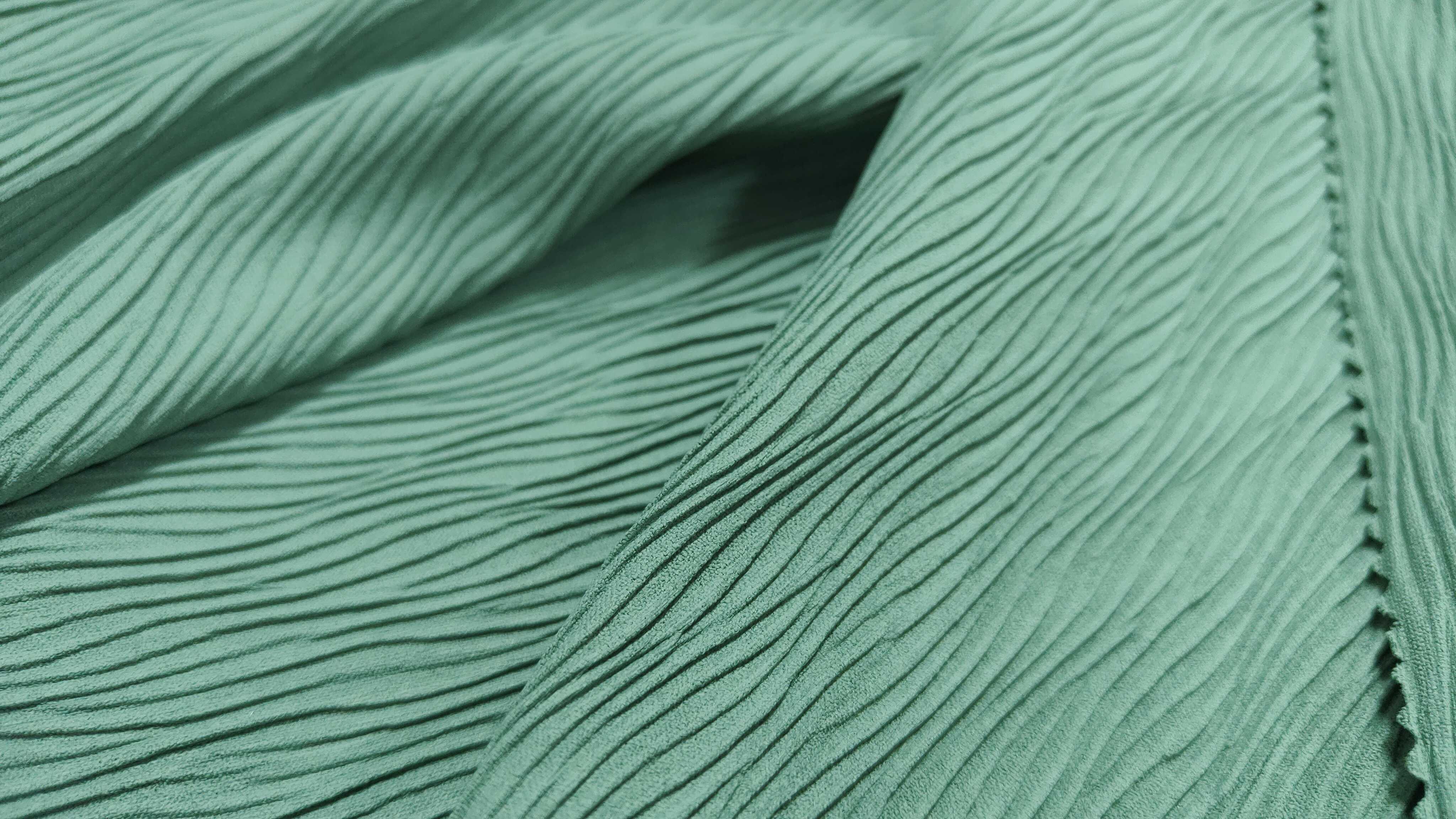 green crumpled fabric