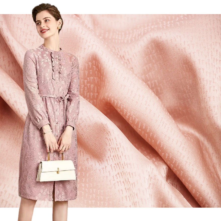New Design Raindrop Drizzle Satin Jacquard Fabric For Women Dress LX22188