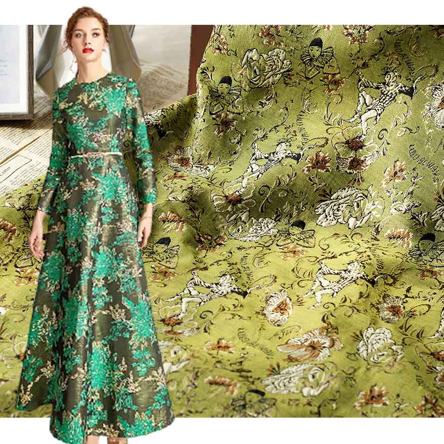 Character Floral Jacquard Brocade Fabric PA-2871