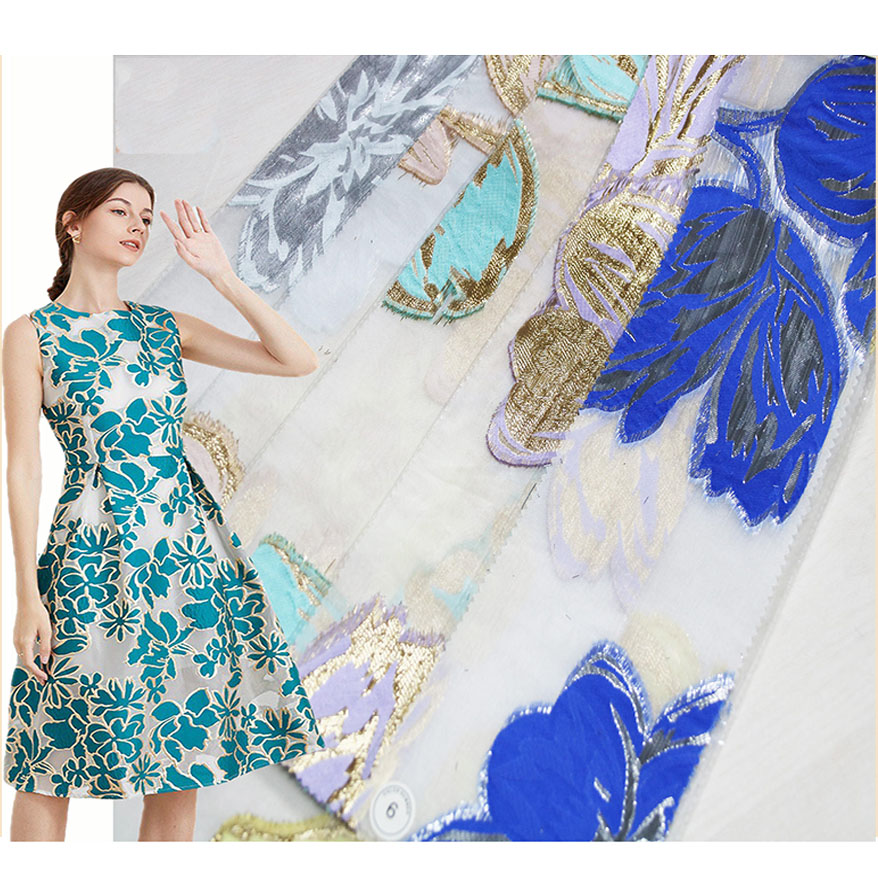 Jacquard Polyester Organza Fabric FC19165