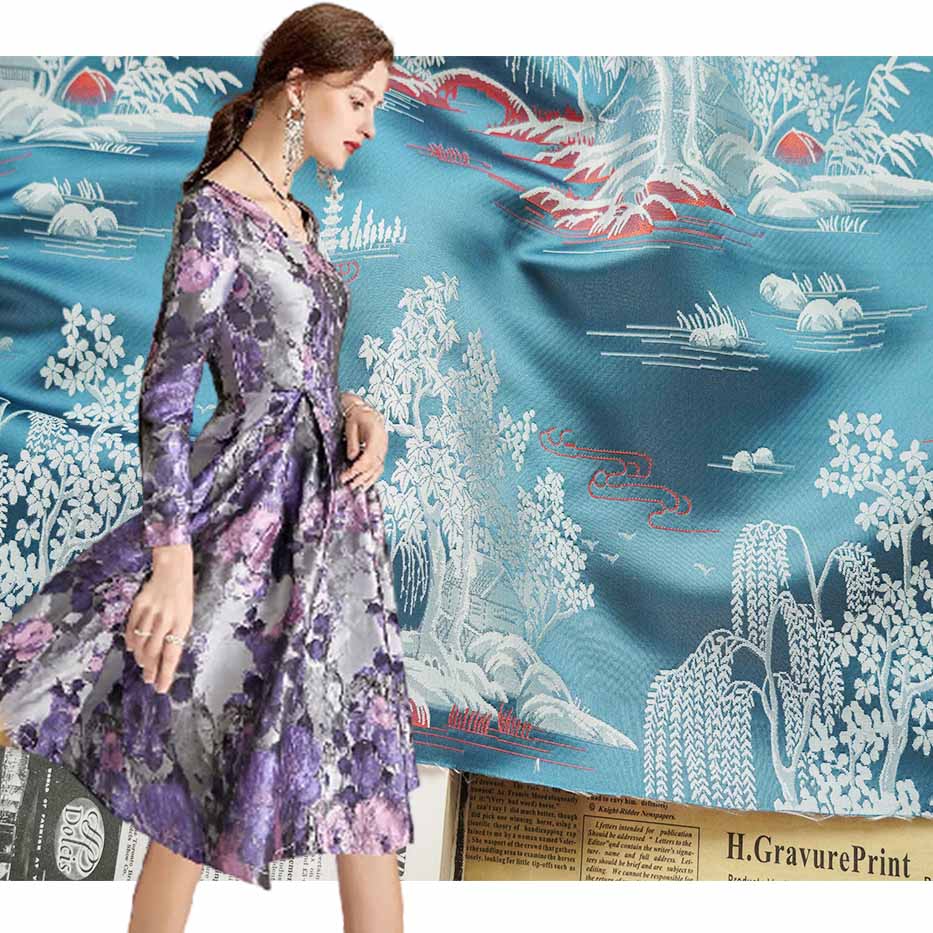 Antique New Chinese Style Jacquard Brocade Fabric PA-3641