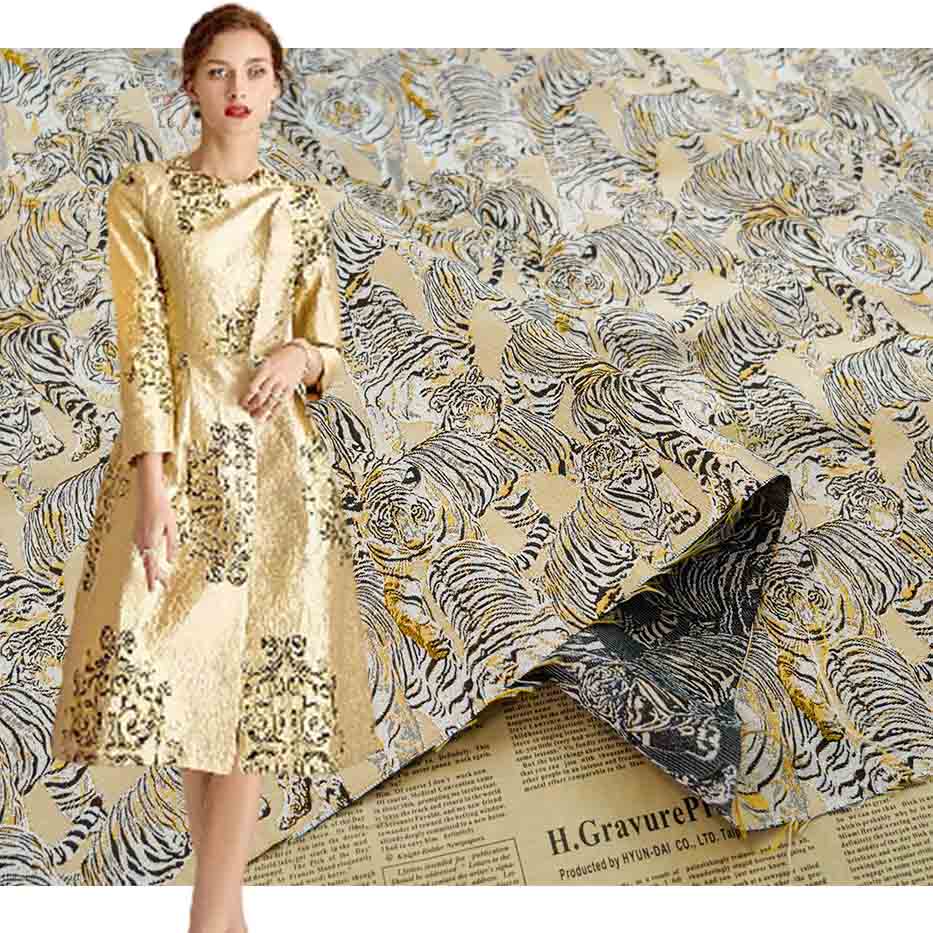 New Fashion Domineering Tiger Jacquard Brocade Fabric PA-3478