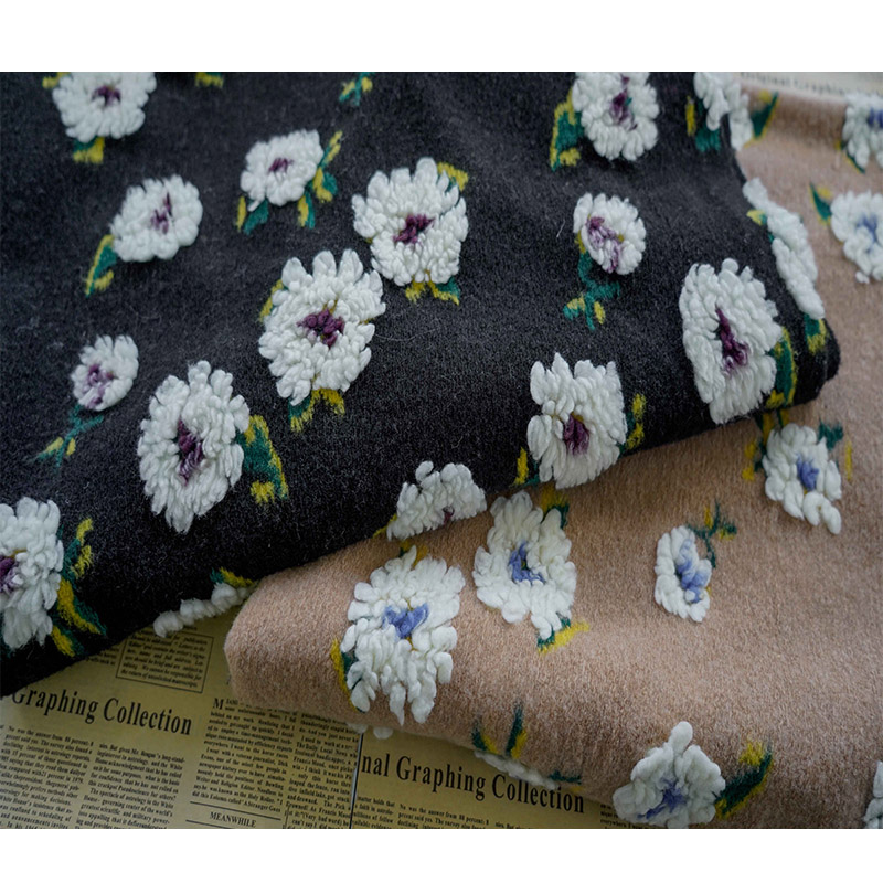 Little daisy blanket fabric knitted autumn and winter thick upholstery fabric